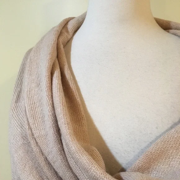 💥 CLEARANCE Cowl Neck Slouchy Knit Sweater Top Sandy Beige - Picture 3 of 5